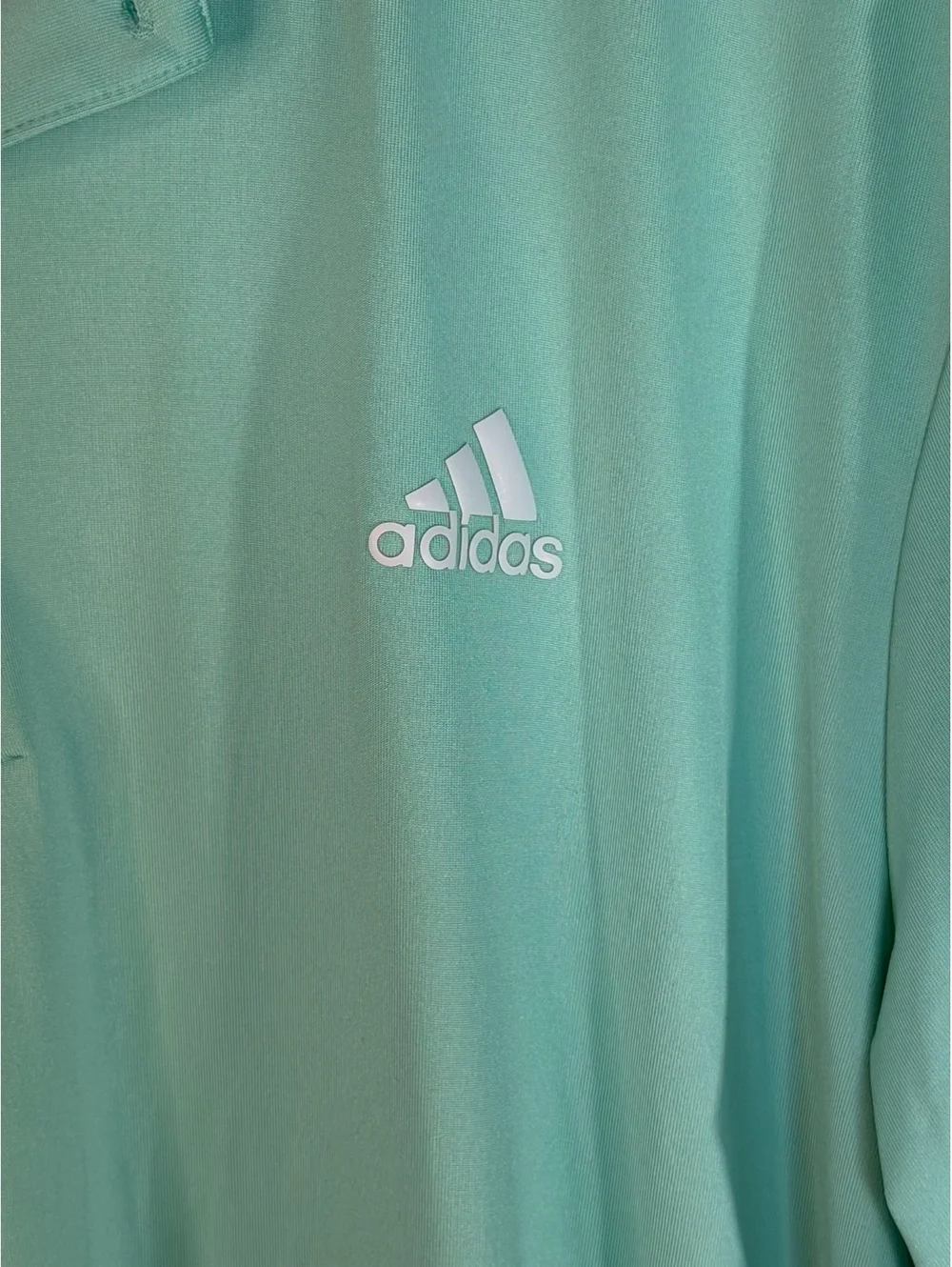 Adidas Men's Golf Polo Shirt Size Large Mint Green Polyester Spandex
